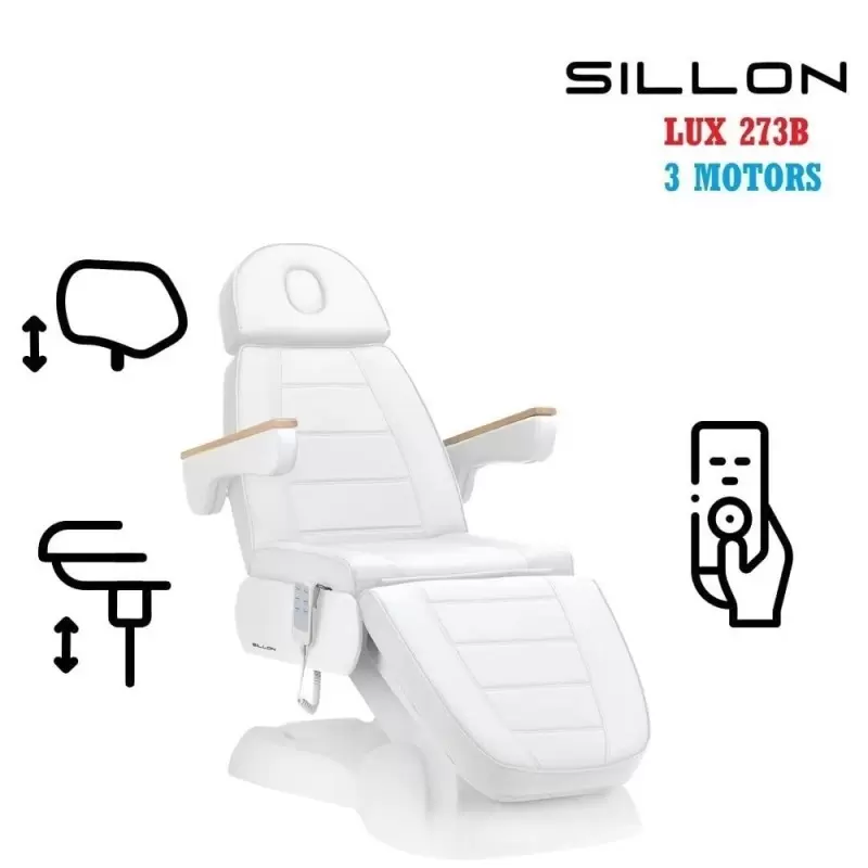 SILLON Lux 273b электрическое косметическое кресло, 3 мотора, белое