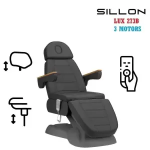 Elektrischer Kosmetikstuhl SILLON Lux 3 Motoren grau, graues Untergestell