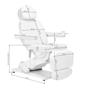 С подогревом Электро косметологическое кресло SILLON CLASSIC, 3 мотора, второе издание белое
