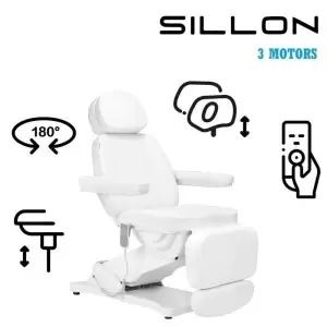 Fotel kosmetyczny elektryczny Sillon Classic 3 silniki biały