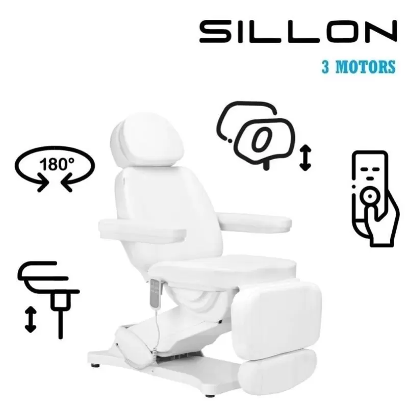 Elektrischer Kosmetikstuhl Sillon Classic, 3 Motor, Weiß