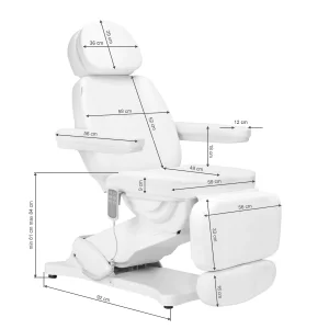 Fotel kosmetyczny elektryczny Sillon Classic 3 silniki biały