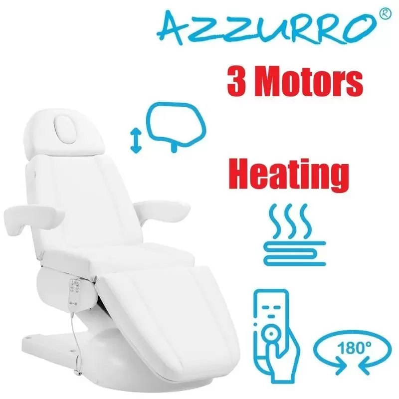 Kosmetikstuhl Azzurro Lux 3M mit elektrisch und erhitzt, weiß