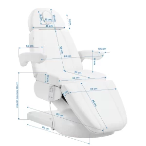 Косметическое кресло Azzurro Lux 3м с электроприводом и подогревом, белое