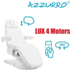 Fotel kosmetyczny elektryczny Azzurro Lux 4 silniki z kołyską biały
