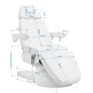 Косметическое кресло Azzurro Lux 4м электрическое, белое, с подставкой