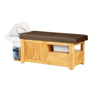 Professionelles Chaisel-Lounge mit eingebauter Autowäsche Gabbiano Bali Head Spa Waschraum Braun
