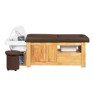 Professionelles Chaisel-Lounge mit eingebauter Autowäsche Gabbiano Bali Head Spa Waschraum Braun