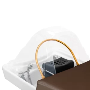 Professionelles Chaisel-Lounge mit eingebauter Autowäsche Gabbiano Bali Head Spa Waschraum Braun