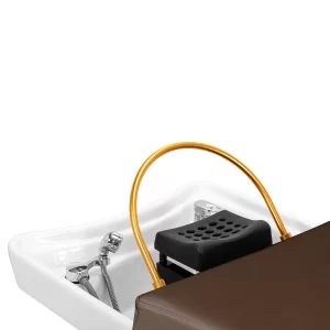 Professionelles Chaisel-Lounge mit eingebauter Autowäsche Gabbiano Bali Head Spa Waschraum Braun