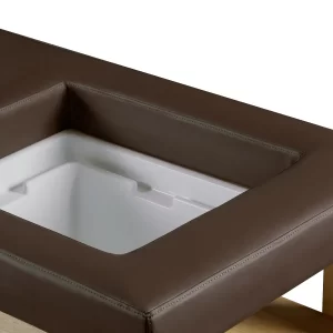 Professionelles Chaisel-Lounge mit eingebauter Autowäsche Gabbiano Bali Head Spa Waschraum Braun