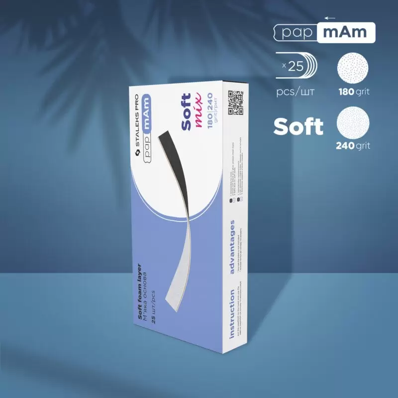 Doppelseitige Wechselfeilen Papmam Mix Soft EXPERT 180/240 Gritt (25 Stück)