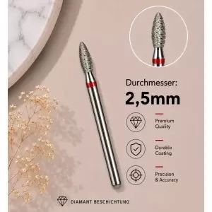 БОР С АЛМАЗНОЙ ГОЛОВКОЙ МЕЛКОЙ ЗЕРНИСТОСТИ ТОРНАДО D2,5mm