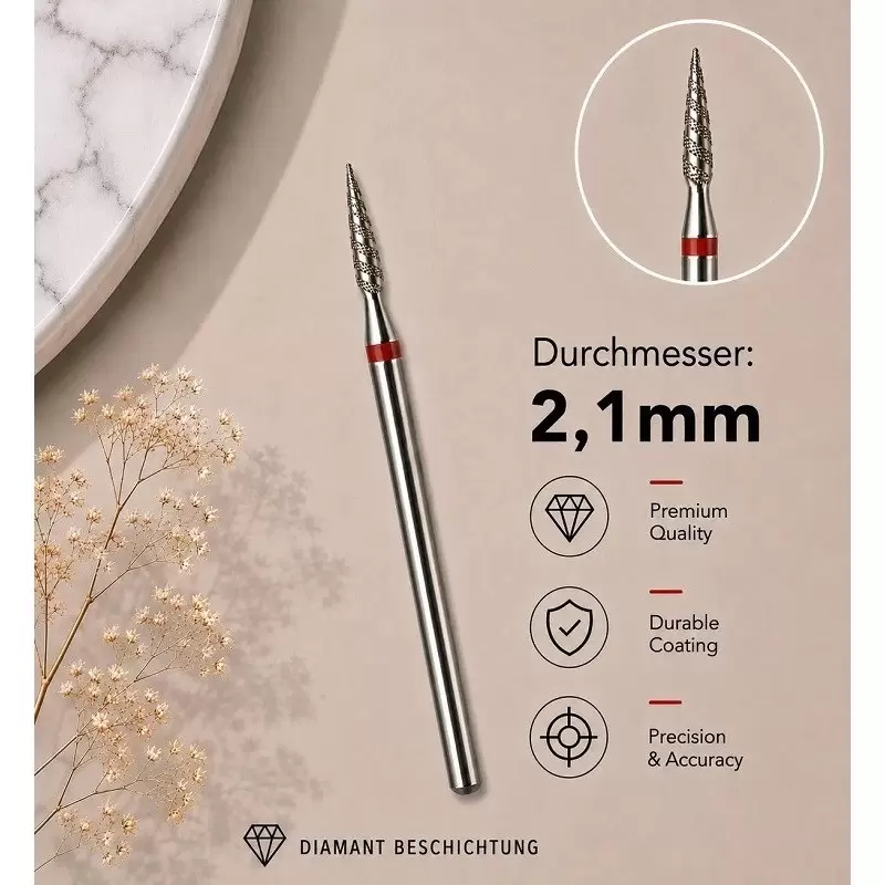 БОР С АЛМАЗНОЙ ГОЛОВКОЙ МЕЛКОЙ ЗЕРНИСТОСТИ ТОРНАДО D2,1mm