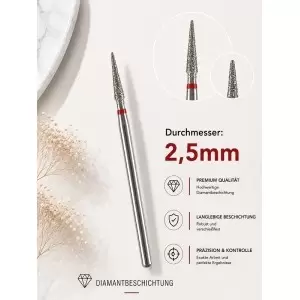 БОР С АЛМАЗНОЙ ГОЛОВКОЙ МЕЛКОЙ ЗЕРНИСТОСТИ D2,5mm