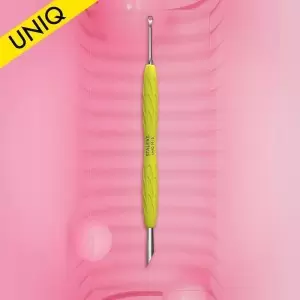 Manicure pusher Gummy with silicone handle UNIQ 11 TYPE 2 (beveled and loop pusher)