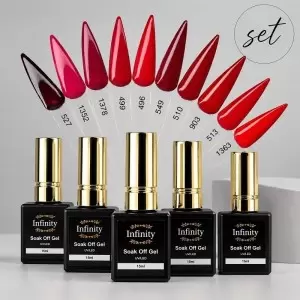 Soak Off Shellack Gellack Set 10 Farben von Infinity 15 ml