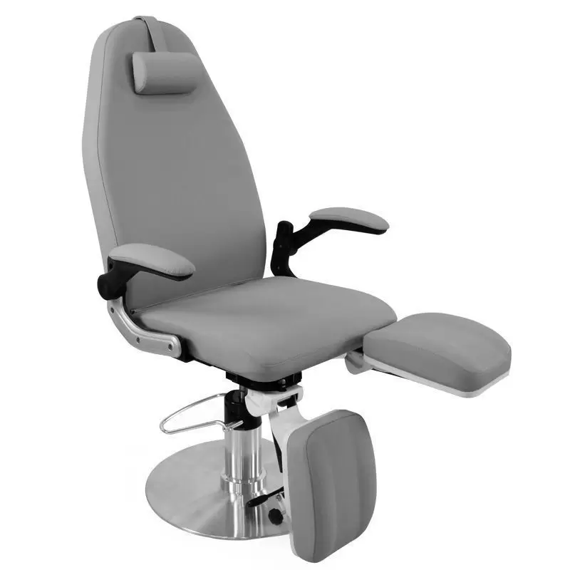Современное косметическое кресло AZZURRO 713A GREY ПОДОЛОГИЧЕСКОЕ ГИДРАВЛИЧЕСКОЕ