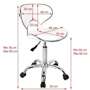 Taboret kosmetyczny Gabbiano Q-4599 biały