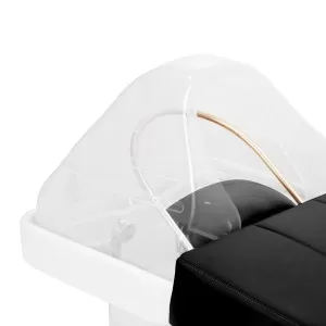 Парикмахерская тумба Head Spa Gabbiano 017B черного цвета с шезлонгом.