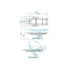 ELEKTRISCHER KOSMETISCHER ARMCHAIR. AZZURRO 708A 4 POWER WEISS