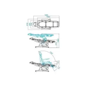 ELEKTRISCHER KOSMETISCHER ARMCHAIR. AZZURRO 870 3 POWER WEISS