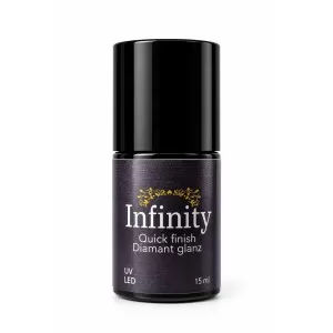 Quick Finish ohne Schwitzschicht mit micro Glitzer silber15 ml Infinity