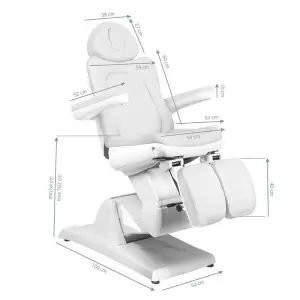 KOSMETISCHER ELEKTRISCHER STUHL. AZZURRO 870S PEDI 3 MOTOR WEISS