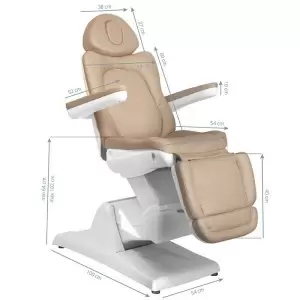KOSMETISCHER ELEKTRISCHER STUHL. AZZURRO 870 3 MOTOR CAPPUCCINO