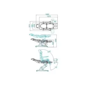 KOSMETISCHER ELEKTRISCHER STUHL. AZZURRO 870S PEDI 3 MOTOR GRAU