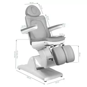 Fotel kosmetyczny do pedicure elektryczny Azzurro 870S 3 silniki szary