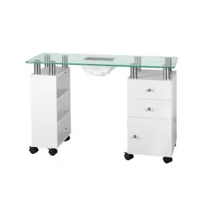 SCHREIBTISCHGLAS MIT ABSORBER. 013B WEISS