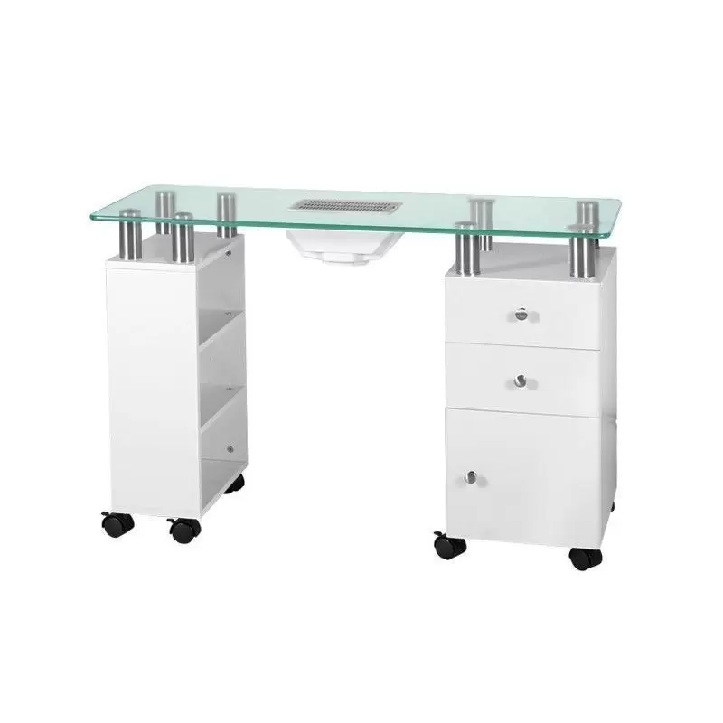 SCHREIBTISCHGLAS MIT ABSORBER. 013B WEISS