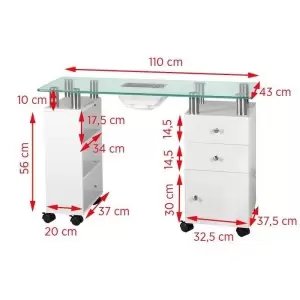 SCHREIBTISCHGLAS MIT ABSORBER. 013B WEISS