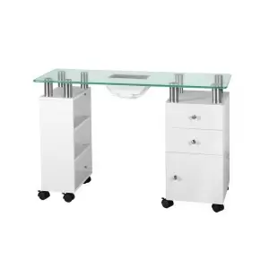 SCHREIBTISCHGLAS MIT ABSORBER. 013B WEISS