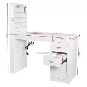 Kosmetischer Tisch mit Absorber 310 WEISS LINKS