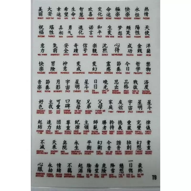 Selbstklebende Sticker SCHRIFT Nr. T9
