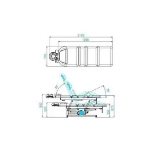 ELEKTRISCHES BETT. FÜR MASSAGE AZZURRO 693A 1 MOTOR WEISS
