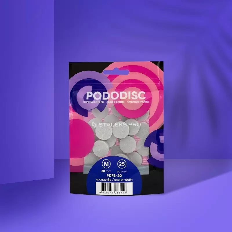 Спонж-файл полировщик для педикюрного диска PODODISC STALEKS PRO M (25 шт)