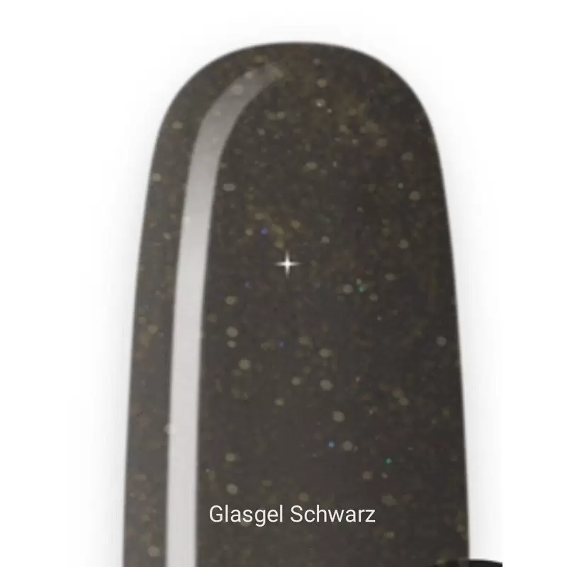 Gellack Nr.156 Glasgel SCHWARZ Vitrage mit Glitzer von Infinity 10 ml