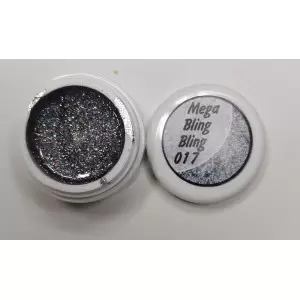 GLITZER 5 ml "MEGA BLING BLING" 017 Grau Multicolor