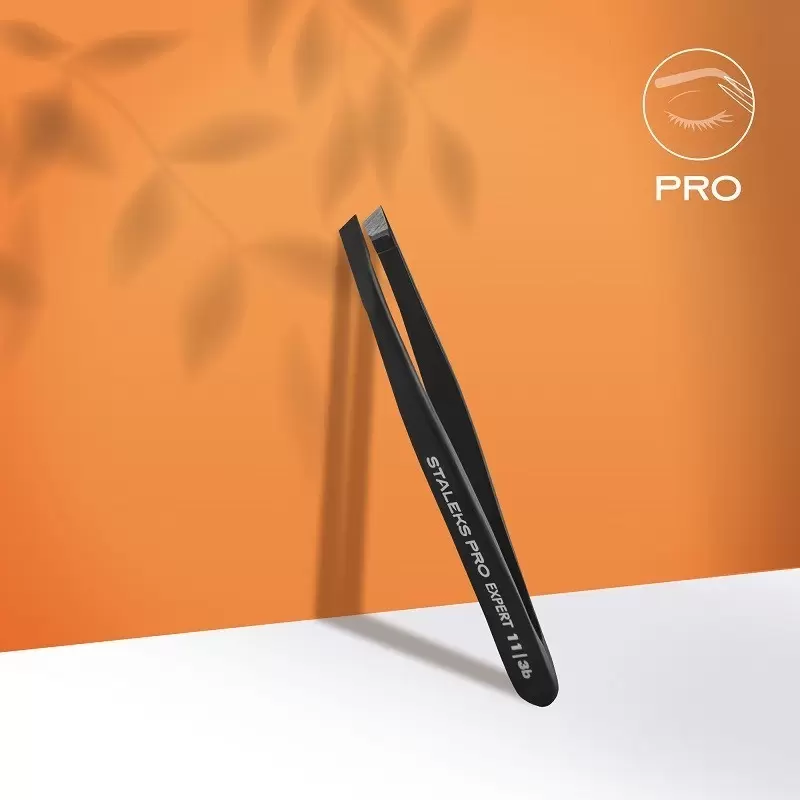 Eyebrow tweezers Staleks Pro Expert 11 Type 3 Wide slant