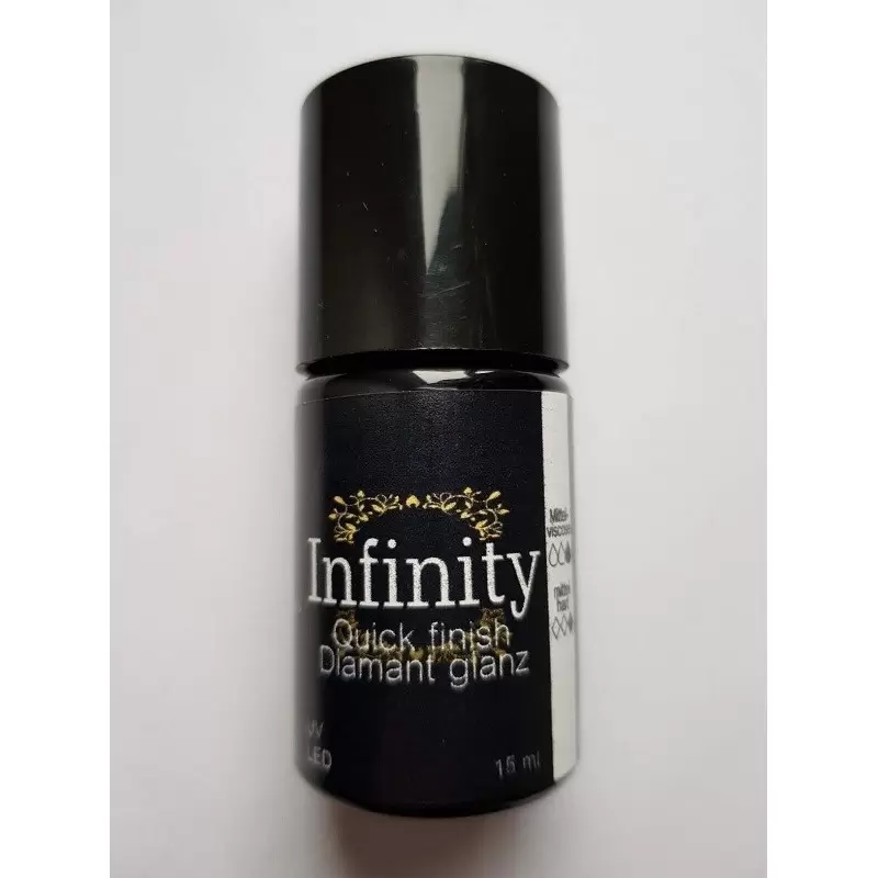 Топ без липкого слоя для геля с микроблеском серебро 15 мл Infinity