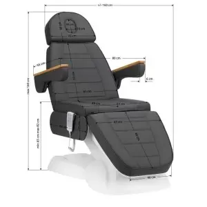 SILLON Lux 273b elektrischer Kosmetiksessel, 3 Motoren, grau