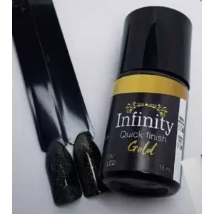 Quick finish without sticky layer with micro glitter gold 15 ml Infinity