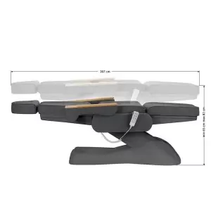 Fotel kosmetyczny elektryczny Sillon Lux 273b 3 silniki szary na szarej podstawie