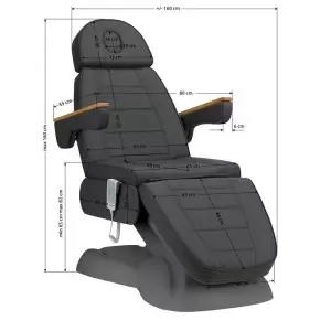 Fotel kosmetyczny elektryczny Sillon Lux 273b 3 silniki szary na szarej podstawie