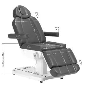 Elektrischer Kosmetikstuhl Azzurro 803D 3 Motoren grau