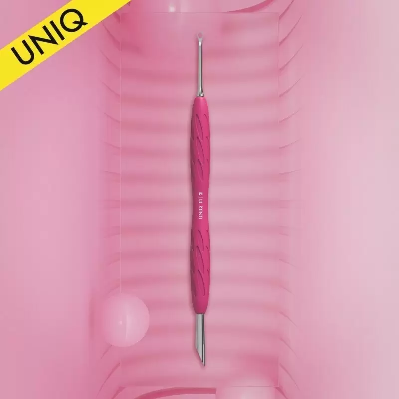 Лопатка маникюрная с силиконовой ручкой «Gummy» UNIQ 11 TYPE 2 (пушер скошенный + кольцо)