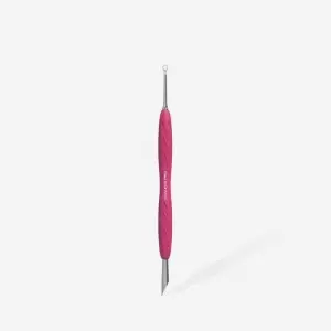 Manicure pusher with silicone handle “Gummy” UNIQ 11 TYPE 2 (slanted pusher + ring)